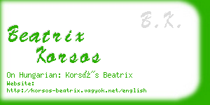 beatrix korsos business card